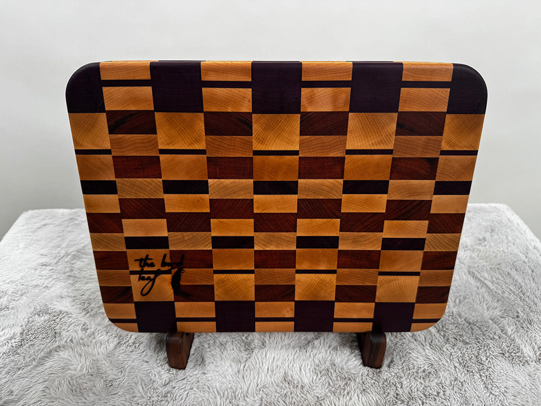 Purple Heart, Tiger, & Maple Cutting Board (Design #2)