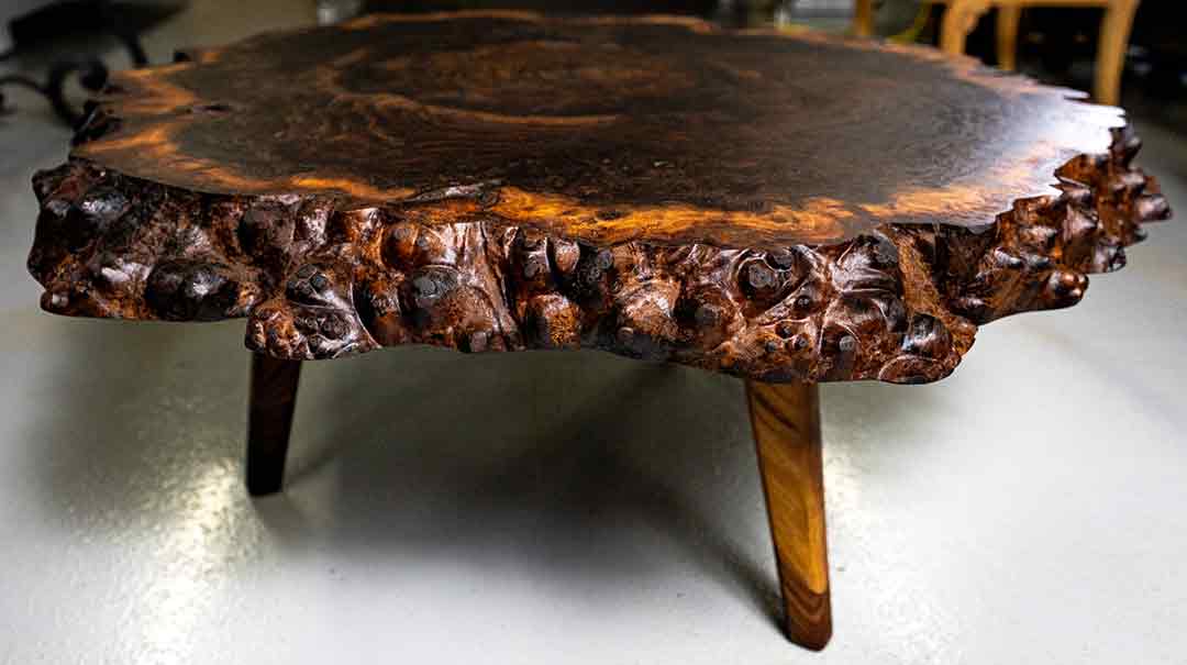 California Redwood Burl Coffee Table