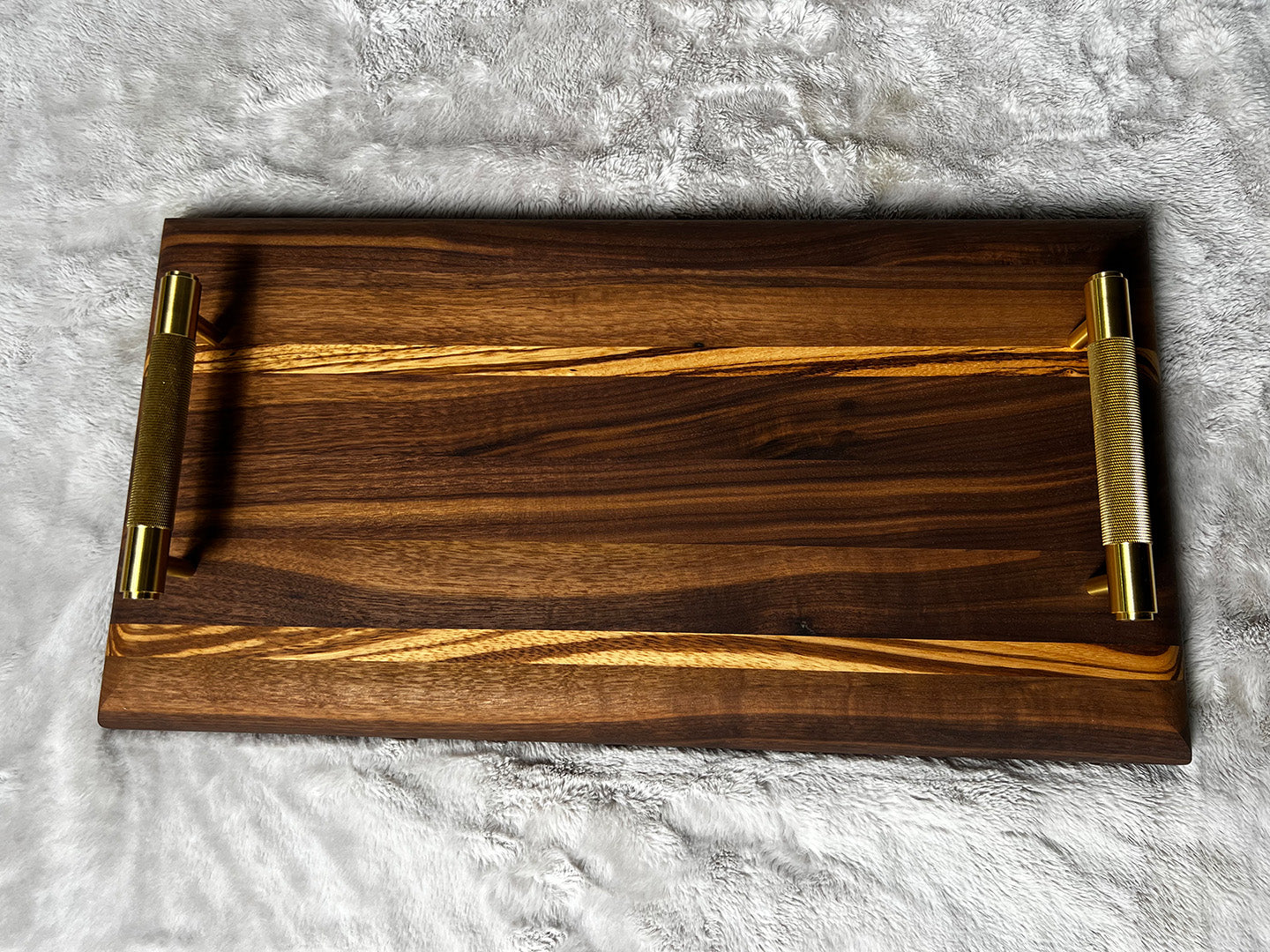 Zebrawood & Walnut Serving Tray