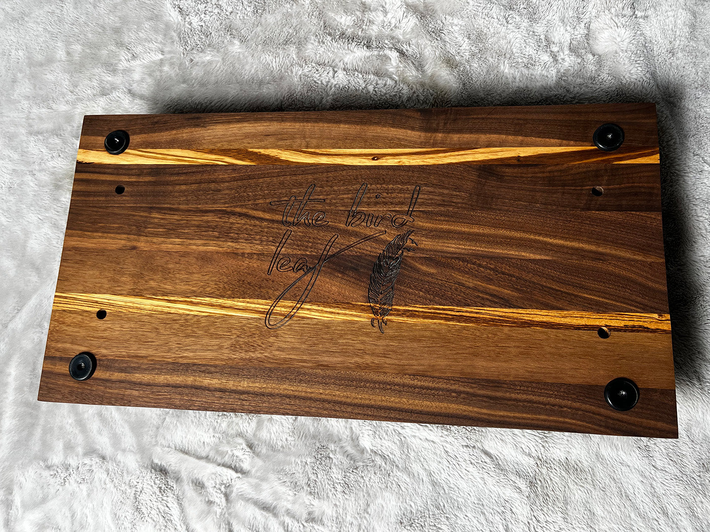 Zebrawood & Walnut Serving Tray